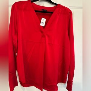 NWT: Ann Taylor Long Sleeve Red Blouse